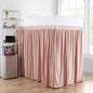  Extended Dorm Sized Cotton Bed Skirt Panel With Ties (3 Panel Set) - Darkened Blush (for Raised Or Lofted Beds)