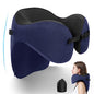  TripGood Neck Pillow For Travel - Extra Upper Back Support - Back Buckle Strap - Memory Foam Airplane Neck Pillow - Portable Travel Accessories - Blue