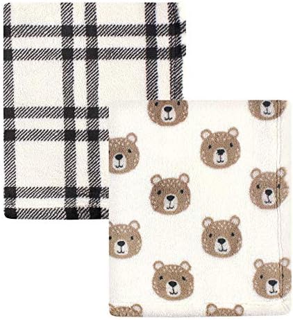  Hudson Baby Unisex Baby Cozy Plush Luxury Blankets 2pk, Pink Elephants, One Size