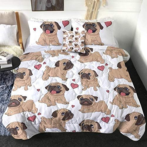  Sleepwish Brown Dog Paw Bone Comforter Set Kids Dog Paw Prints Bedding Set For Kids Children Bedspreads 4Pcs King Size Dog Lovers Gifts For Women Kids Men
