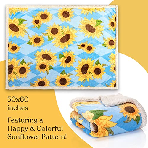  Unflower Blanket - 50x60 Inch Lightweight And Luxuriously Ultra Soft Bright And Cheerful Sunflower Throw Blanket - Beautiful Sunflower Decor For Bedroom Or Living Room