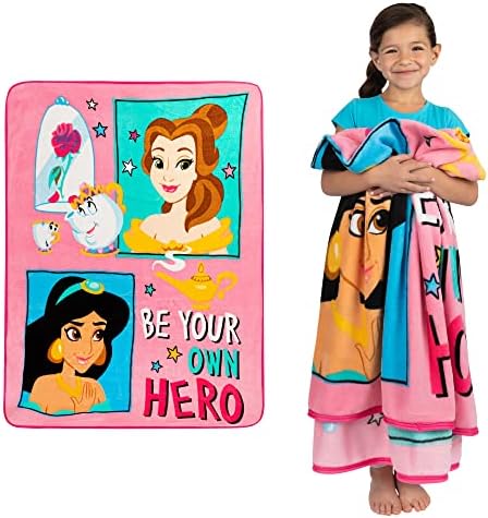  Franco Disney Princess Ariel The Little Mermaid Live Action Movie Kids Bedding Super Soft Plush Micro Raschel Throw, 46 In X 60 In, (Official Licensed Product)