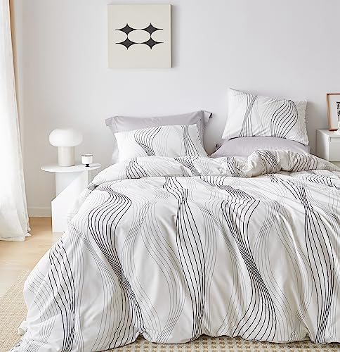  SUSYBAO Constellation Patterned Duvet Cover Queen 100% Cotton Navy Duvet Cover Set 3 Pieces 1 Navy Blue Galaxy Space Duvet Cover With Zipper Ties 2 Pillow Cases Luxury Soft Constellation Bedding Set