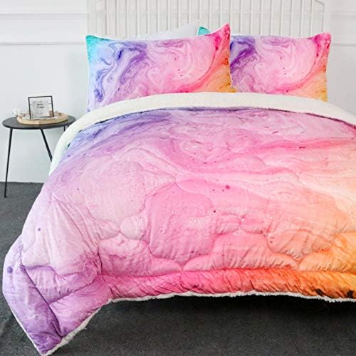  ARIGHTEX Ultra-Soft Micromink Sherpa Comforter Bed Set - 3D Lightweight, Fuzzy Duvet Blankets - Colorful, Polyester Filler Bedspreads With 2 Pillow Shams (Nautical Octopus, Queen)