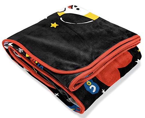  Line Friends BT21 Black & White Doodle Throw Blanket - Measures 46 X 60 Inches, Kids Bedding - Fade Resistant Super Soft Fleece (Official Line Friends Product)
