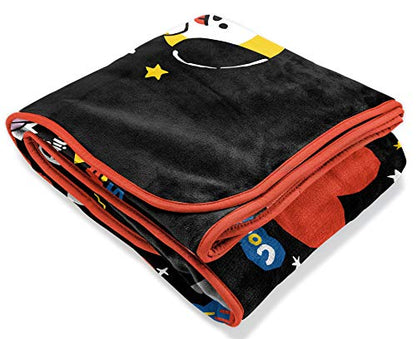  Line Friends BT21 Black & White Doodle Throw Blanket - Measures 46 X 60 Inches, Kids Bedding - Fade Resistant Super Soft Fleece (Official Line Friends Product)