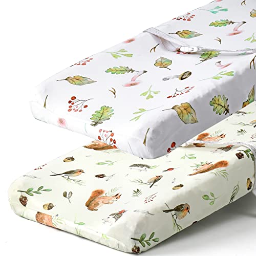  Stretchy Changing Pad Covers BROLEX Carddle Sheet Set For Baby Boys Girls,2 Pack Jersey Knit,Owl & Bear