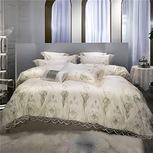  WALNUT Bedding Long Staple Cotton Bedding Sateen Four-Piece Set Skin-Friendly Soft Four-Piece Set (Color : E, Size : 220 * 240cm)