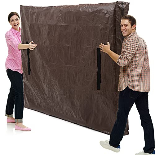  Mattress Bag Full Size For Moving And Storage Mattress Protector, Reusable Heavy Duty Tarp Waterproof Bed Mattress Cover, Zippered Mattress Protector With 8 Strong Handles, 77x57x15 Inch