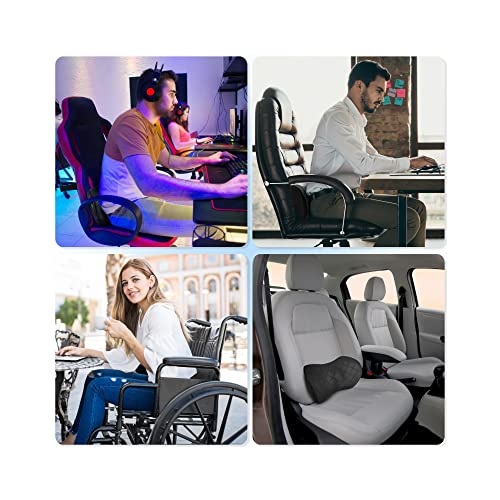  Life Design Lumbar Support Memory Foam Pillow – Lumbar Support Pillow For Office Chair – Lower Back Pain Relief – Great For Car Seat, Back Support, Computer Desk, Gaming Chair, Recliner Chair (Black)