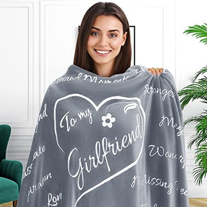  Gifts For Girlfriend, To My Girlfriend Blanket, Romantic Gifts For Her, Girlfriend Gifts, Gifts For Girlfriend, Love Gifts For Her, Gift For Girlfriend, I Love You Throw Blanket 65" × 50" (Purple)