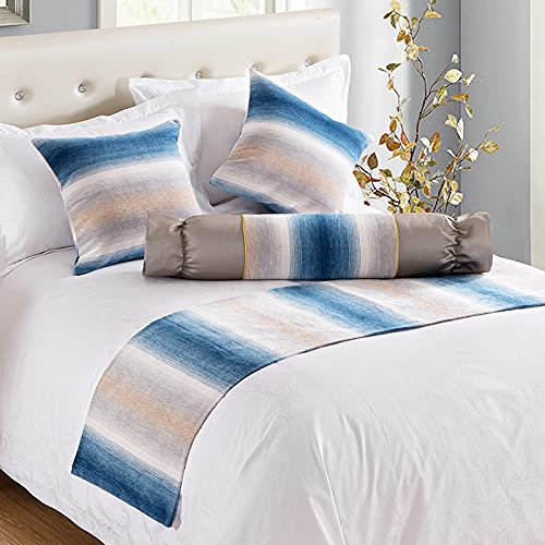  QFWMCW Modern Bed Runner Scarf Satin Jacquard Bed Runners & Scarves Hotel Decoration Bedspread With Pillow Bed Scarf For Foot Of Bed King