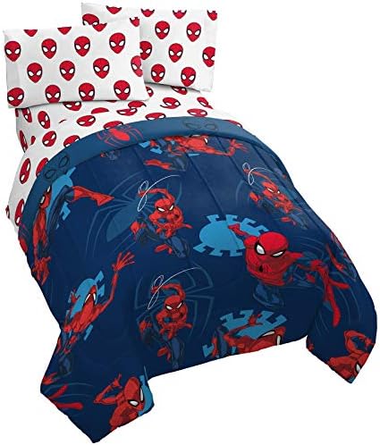  Jay Franco Minecraft Monster Hunters 5 Piece Queen Bed Set - Includes Reversible Comforter & Sheet Set - Bedding Features Creeper - Super Soft Fade Resistant Microfiber (Official Minecraft Product)