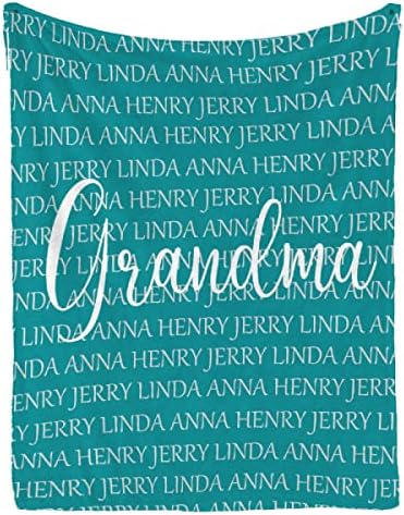  Ottoy Personalized Grandma Blanket Gifts For Grandma Custom Blanket For Grandma Customized Blanket For Grandma Birthday Gifts From Grandchildren, Nana Gifts, Valentines Day Gift 80"x60" For Adults