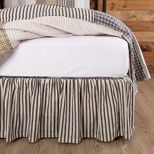  Ashmont Ticking Striped Cotton Farmhouse King Bedding Accessory, Pillowcase Set 21x40, Charcoal Grey