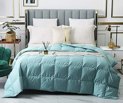  Confibona Lightweight 90% White Down Comforter/Blanket,Cooling Duvet Insert For Summer/Warm Weather,Soft Noiseless Shell,Machine Washable, Twin/Twin XL Size,Light Brown