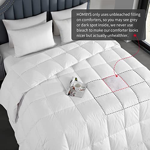  Feather And Down Comforter, Oversized King Comforter 120 X 120, White Extra Large Duvet Insert For All Season, 100% Cotton Cover Down Proof With Corner Tabs
