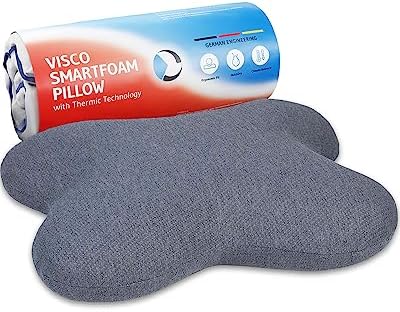  Side Sleeper Pillow ACAMAR Bamboo Aloe Vera – Wellness Bamboo Pillow For Self-care Beauty Sleep – Ergonomic Pillow With Skin Care Pillowcase - Butterfly Pillow Designed In Germany For Neck Pain Relief
