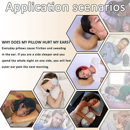  Hshbxd Ear Piercing Pillow, Donut Pillow For Ear Pain ＆CNH, Ear Pillow With Holes For Side Sleepers, Ear Inflammation Relief (Yellow)