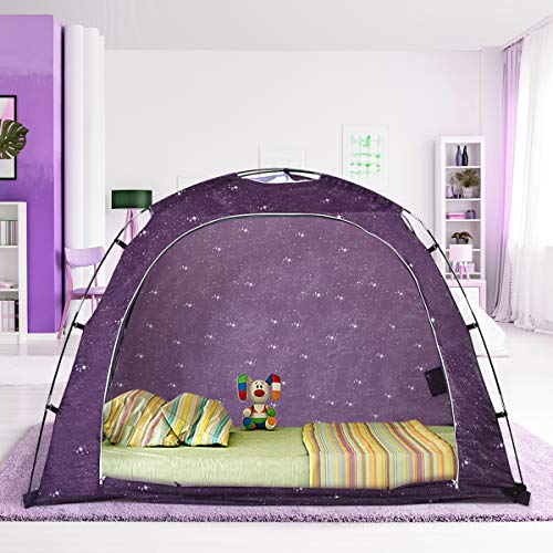  Goplus Bed Tent, Indoor Privacy Play Tent For Warm And Cozy Sleep In Drafty Rooms, Portable Bed Canopy With Carry Bag For Kids And Adult (Twin)