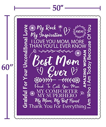  Mom Blanket, For Mom, Birthday Gifts For Mom From Daughter Or Son, Best Mom Ever Gift Blanket, Mom Gifts For Mother's Day, I Love You Mom Unique Birthday Gift