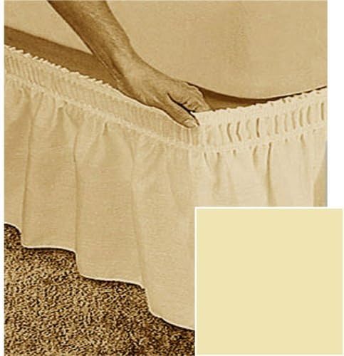  Beige Queen/King Solid Color Elastic Wrap Around Bed Ruffle