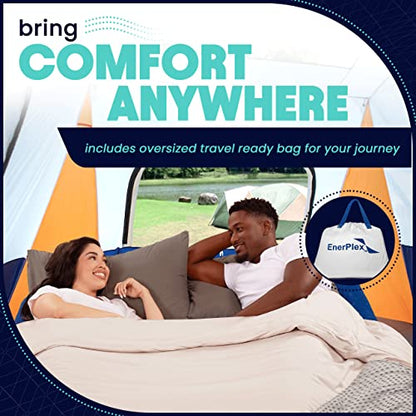  Air Mattress With Built-in Pump - Double Height Inflatable Mattress For Camping, Home & Portable Travel - Durable Blow Up Bed With Dual Pump - Easy To Inflate/Quick Set UP