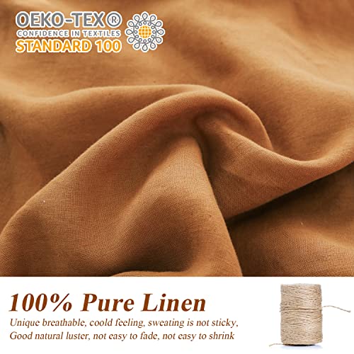  100% Linen Euro Shams With White Trim Inserted Edges 26x26 Inch Stone Washed Pillow Cover Set Of 2 Basic Style Cushion Covers,Rust