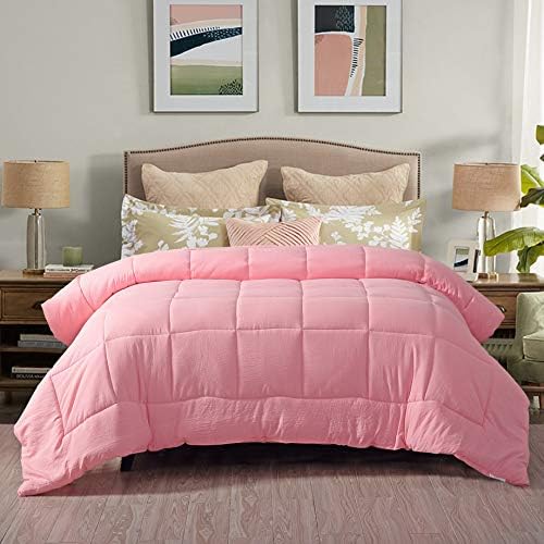  EVOLIVE All Season Pre Washed Soft Microfiber White Goose Down Alternative Comforter With Box Stitching (Mint, Full/Queen)