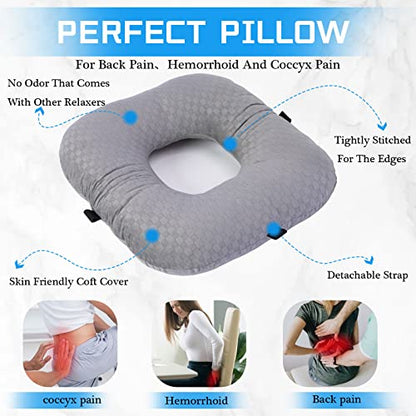  Donut Pillow For Tailbone Pain Relief Cushion, Bed Sore Cushions For Butt, Donut Pillow For Postpartum, Pregnancy, Hemorrhoids, Sciatica Pain, Donut Cushion Suitable For Office, Car, Bed And Sofa