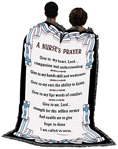  Nurse Prayer Blanket - Gift Tapestry Throw Woven From Cotton - Made In The USA (72x54)