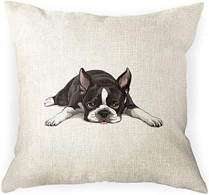  WIRESTER Sofa Pillow Case, Decorative Throw Pillow Cushion Cover For Home Office 18 X 18 Inch, Cute Grey Toy Poodle