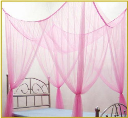  OctoRose 4 Poster Bed Canopy Netting Functional Mosquito Net, Red