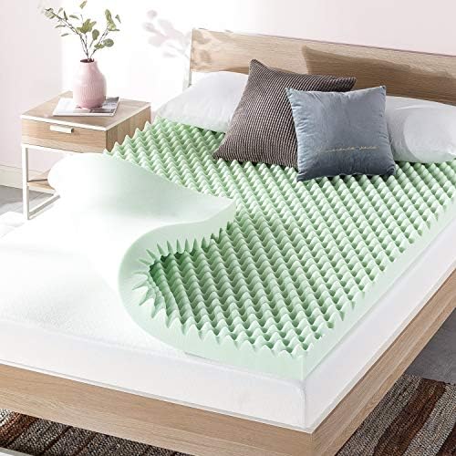  Best Price Mattress 4 Inch Egg Crate Memory Foam Mattress Topper With Calming Green Tea Infusion, CertiPUR-US Certified, Twin XL