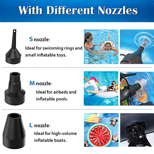  Lectric Air Pump, Portable Air Mattress Pump, Two-Way Universal Inflator Electric Pump For Inflatables Pool, Airbeds, Etc