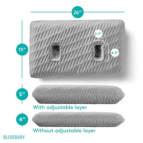  BLISSBURY Ear Pillow With Ear Hole For Sleeping With Sore Ear Pain | Piercing Pillow | Adjustable Memory Foam Pillow With Holes For Chondrodermatitis CNH | Ear Piercing Protection | Support Earplugs