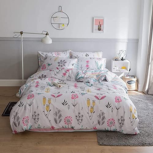  Cute Strawberry Duvet Cover Twin Kids Girls Bedding Set Kawaii Bedroom Decor Cotton Quilt Cover With Zipper Lightweight 3 Piece Bed Set With 2 Pillow Cases, Cream White