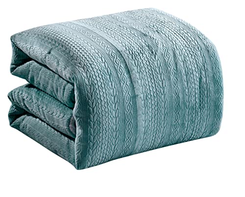  Lafayette Cobblestone Plush Sherpa Reversible 3 PC Heavyweight Comforter Set, Ultra Soft & Cozy, Full/Queen 86"X86"