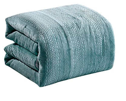  Lafayette Cobblestone Plush Sherpa Reversible 3 PC Heavyweight Comforter Set, Ultra Soft & Cozy, Full/Queen 86"X86"