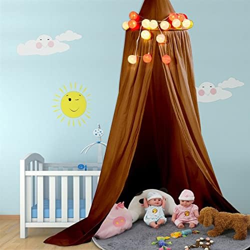  Baby Bedding Round Dome Bed Canopy Kids Play Tent Hanging Mosquito Net Curtain For Baby Kids Reading Playing Sleeping Room Decoration, Dark Green