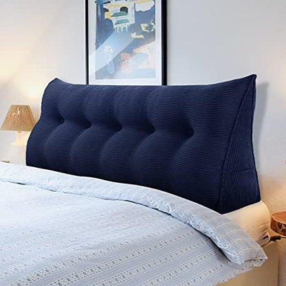  WOWMAX Ergonomics Headboard Pillow For California King Size Bed, Multifunctional Upholstered Headboard Pillows, Triangular Long Wedge Pillow For Wall No Need To Assembly Corduroy Grey (71 Inches)