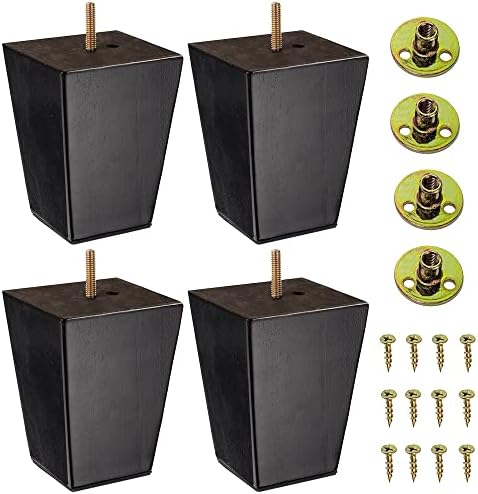  Wood Furniture Legs - Round Tapered Dark Brown - 5 Inches