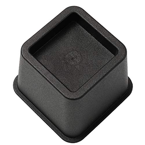  HOME COMPOSER 3 Inch Bed Risers Set Of 4, Heavy Duty Stackable Furniture Risers Lifters For Beds, Sofa, Tables And Chairs, Black Bed Elevator With 2.8" Square Recess