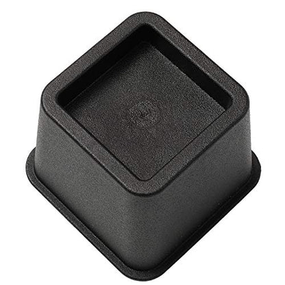  HOME COMPOSER 3 Inch Bed Risers Set Of 4, Heavy Duty Stackable Furniture Risers Lifters For Beds, Sofa, Tables And Chairs, Black Bed Elevator With 2.8" Square Recess