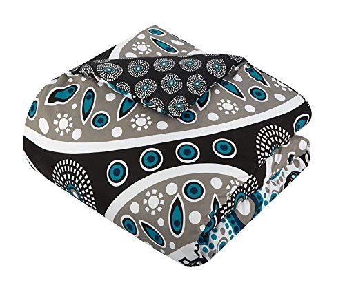  Chic Home Mornington Large Scale Contempo Bohemian Reversible Printed With Embroidered Details. King Bed In A Bag Comforter Set, Black