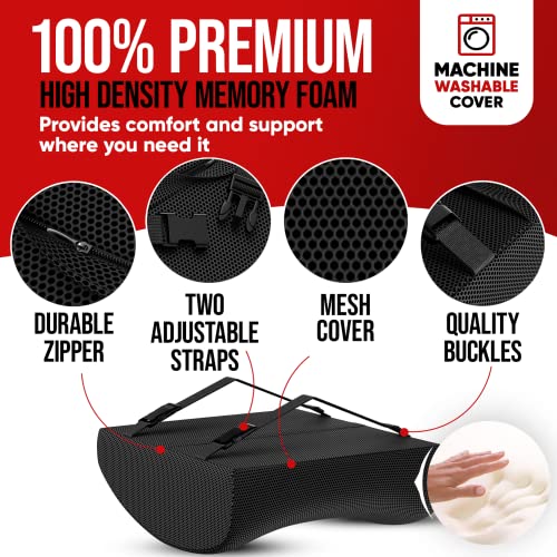  FORTEM Lumbar Support Office Chair, Lumbar Support Pillow For Car, Office Chair Back Support, Lumbar Pillow For Desk Chair, Memory Foam Back Cushion, Washable Cover (Mesh, Black)