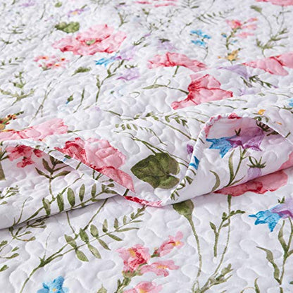  Quilt Set Twin Size, Lightweight Microfiber Soft Coverlet Reversible Quilted Pattern Summer Quilt Bedspreads Comforter Set For All Season, 2 Piece Includes 1 Quilt + 1 Sham