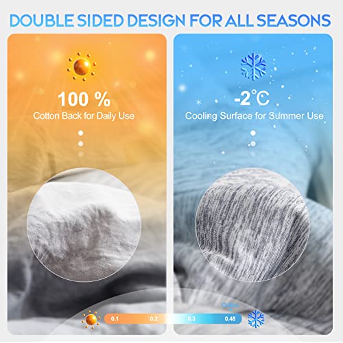  Cooling Comforter King Size,Cooling Blanket With Q-Max > 0.45 Arc-Chill Cooling Fiber, Cool Sleeping Summer Blanket For Night Sweats Hot Sleeper (90" X 108", Grey)