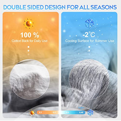 Cooling Comforter King Size,Cooling Blanket With Q-Max > 0.45 Arc-Chill Cooling Fiber, Cool Sleeping Summer Blanket For Night Sweats Hot Sleeper (90" X 108", Grey)
