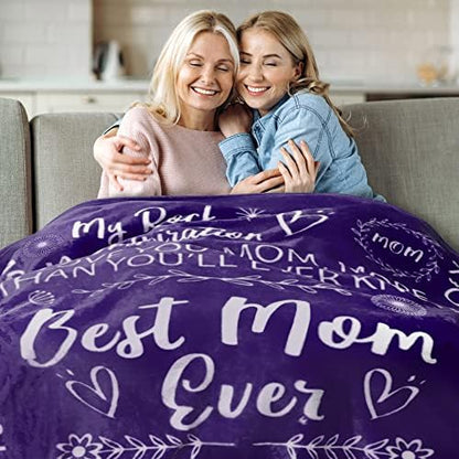  Mom Blanket, For Mom, Birthday Gifts For Mom From Daughter Or Son, Best Mom Ever Gift Blanket, Mom Gifts For Mother's Day, I Love You Mom Unique Birthday Gift